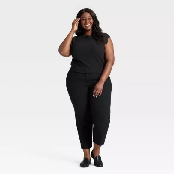 A New Day Plus Women's 26 Dark Blue Tapered Ankle, Chino Pants - Picture 6 of 7